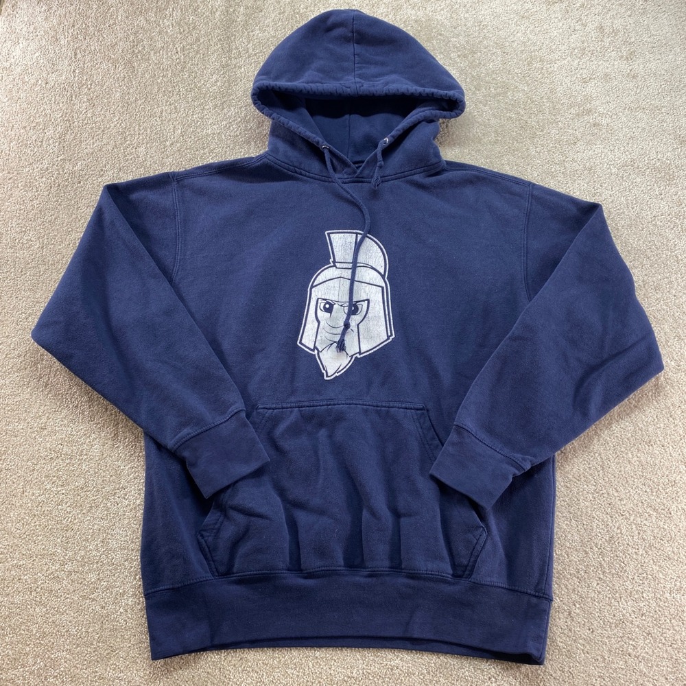 MV Sport Sweatshirt Mens Large Navy Blue Spartan Warrior Graphic Hoodie